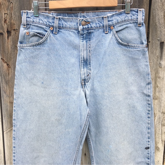Levi’s Vintage 90’s 550 Relaxed Fit Orange Tag Jean Blue 34 - Picture 2 of 16